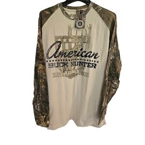 NWT Buckwear Long Sleeve Camo Deer Shirt